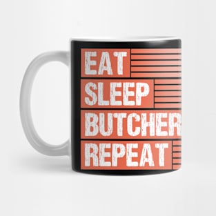 Butcher Butchery Repeat Fathers Day Gift Funny Retro Vintage Mug